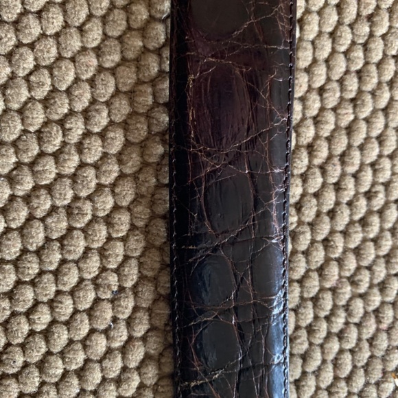 Vintage Henri Bendel Brown Genuine Caiman Crocodile Belt-34 inches- minimal wear main image 13